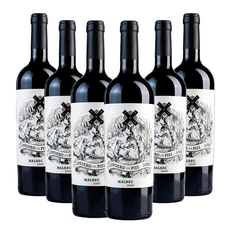Kit 6 Garrafas Cordero com Piel de Lobo Malbec 750ml
